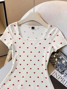 GlowEve Elegant Summer Knitted T-Shirt For Women - Apricot - View 7