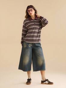 CUCCOO EASI Women's Fashionable Versatile Leopard Print Patchwork Casual Sneakers - Brown - View 8