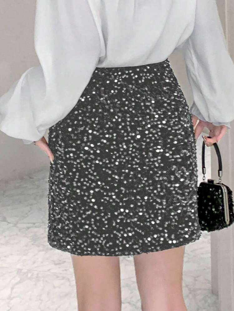 Women's Fashionable Sequin Bodycon Skirt Carnival
