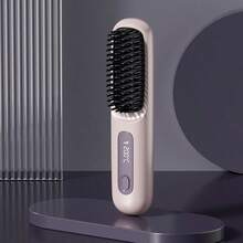 Teckwe S7 PinkSings Wireless Straightening Comb With LCD Display, Temperature Adjustment, Portable Small Sliding Comb, Female Negative Ion Hair Dryer, Barbecue, Ceramic Coating, 2000 MAh Rechargeable Lithium Battery