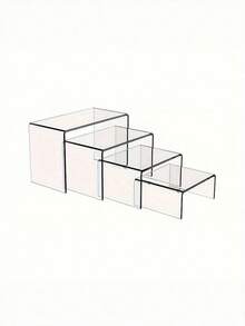 两件套小型透明亚克力展示架，适用于收藏品、化妆品等，透明材质，可用于厨房、浴室、客厅、桌面装饰、派对庆典展示收纳架。 - 透明 - 查看 8
