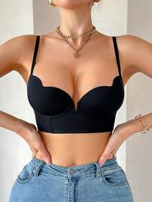 1 件女士简约时尚无衬垫文胸，休闲日常穿着