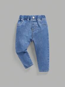 SHEIN Quần jean dáng ôm co giãn, đa năng, thoải mái cho bé trai, nhiều màu sắc, thích hợp mặc hàng ngày. - Nhiều màu - Xem 9