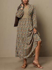 SHEIN LUNE Đầm hoa nhí cỡ lớn, đầm dài họa tiết hoa, đầm dài phong cách boho, đầm kín đáo kiểu Pháp, đầm maxi, trang phục năm mới, đầm thanh lịch dự tiệc, đầm dự tiệc cho nữ, đầm hoa cho nữ, đầm thanh lịch, đầm thường ngày cho nữ, đầm đi nghỉ mát, trang phục mùa hè, đầm hoa nhí AI-Adha, đầm hoa nữ, đầm phong cách Cottagecore, đầm hoa tay dài, đầm hoa phong cách boho, đầm ngày lễ tình nhân. - Nhiều màu - Xem 6