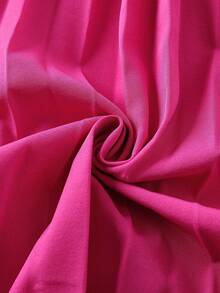 Glamorique Kids 女童纯色3D立体花卉装饰弹力腰A字褶皱连衣裙，适合海滩、生日派对、夏季穿着 - 玫紅色 - 查看 3