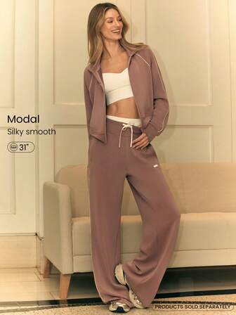 GLOWMODE Pantaloni della tuta comodi e rilassati in modal morbido e setoso, con vita con cordoncino, gamba allungante a contrasto, con tasche laterali, adatti per l'uso quotidiano casual in autunno e inverno