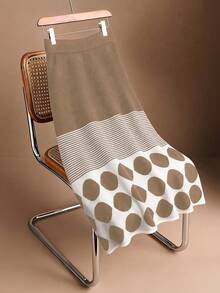 Franclia Elegant Geometric Polka Dot & Striped Long A-Line Knit Skirt, Casual & Versatile For Commuting, Autumn/Winter - Multicolor - View 2