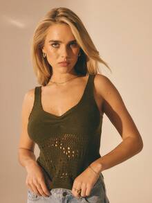 Aralina Women's Casual Sleeveless Knit Top With Ruched Front Perfect For Summer Styling And Beach And Party - Dark Green - View 8
