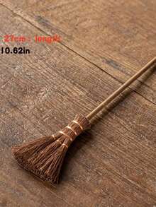 Zazumi 1PC Mini Broom Keyboard Brush Portable Small Handmade Dusting Brush With Brown Bristles For Desk Electronics Cleaning - Multicolor - View 7