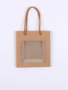 1/5/10个装牛皮纸礼品袋，带PVC透明窗口和手柄，礼品包装袋，派对礼品，珠宝制作展示，包装用品，非常适合生日婚礼派对花店花束，周年纪念，结婚礼物，父亲节，母亲节礼品袋，节日礼品袋，派对礼品袋，工艺手提包，礼品袋创意，礼品袋DIY，生日派对礼品袋，玩偶礼品盒，圣诞节用品学校