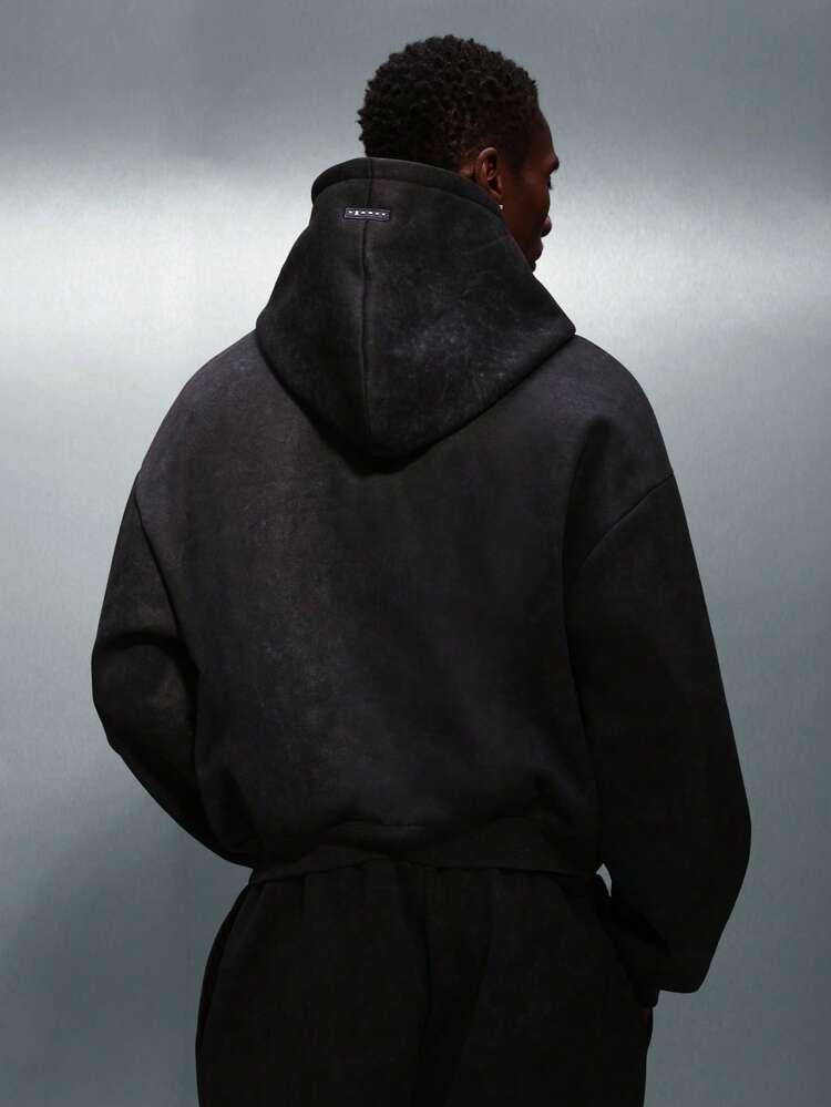 PLAYBOY X SUMWON Acid Washed Zip Through Hoodie With Centre Pocket Vintage Style Comfortable Casual Sweatshirt Winter Streetwear Essential