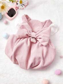 PETSIN 宠物服装：可爱宠物连衣裙，带牵引绳环，秋冬季灯芯绒南瓜裙，适合猫狗，时尚蕾丝袖狗狗服装，适合泰迪犬和比熊犬等小型犬的时尚宠物服装 - 粉色 - 查看 2