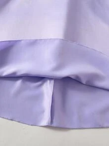 SHEIN 少女紫色3D立体花卉长裙，优雅高贵，简约时尚，尽显奢华，适合外出、聚会、旅行、度假、生日派对等场合。 - 紫色 - 查看 6