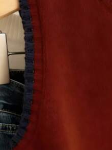 Resyla Oversized Sleeveless Knit Sweater Vest - Burgundy - View 4