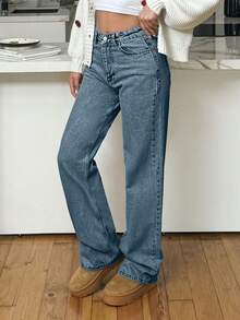 EURMUSE HIGH RISE STRAIGHT CUT LIGHT BLUE WOMEN JEAN - Light Wash - View 6