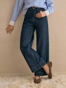 MOTF PREMIUM SLANT POCKET WIDE LEG JEANS