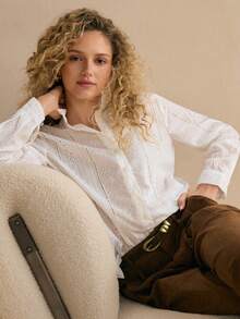 MOTF PREMIUM RUFFLE NECK SCHIFFY BLOUSE,CHIC BLOUSE - White - View 8