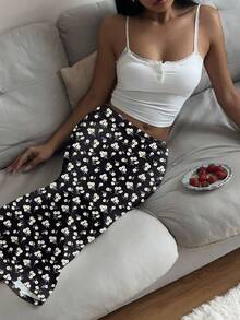 SHEIN EZwear 女士休闲低腰修身半身裙，夏季女装，度假装，碎花半身裙，沙滩装，夏季，春季碎花半身裙 - 彩色 - 查看 8