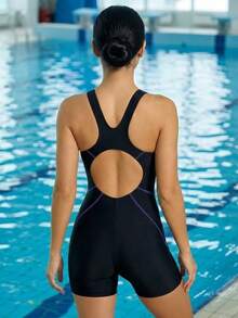 Swim Nautrix Swim SPRTY Summer New Ladies' Backless Printed Patchwork Shorts, Summer Beach Vacation - Black - View 2