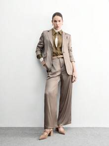 CUCCOO BIZCHIC 女士时尚杏色金属搭扣装饰粗跟鞋，经典简约设计，适合通勤、约会、派对、度假、婚礼等场合。 - 卡其色 - 查看 6