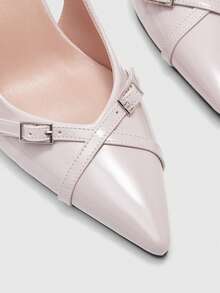CUCCOO BIZCHIC Women's Shoes Back Strap Resumed Work Light Purple Closed Toe Cross Strap Fashionable Versatile High-Heeled Shoes - Purple - View 8