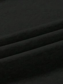 Glimmora 男士休闲字母印花连帽卫衣，秋冬款 - 黑色 - 查看 4