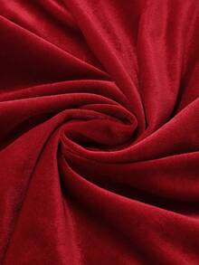 Franclia Đầm dự tiệc thanh lịch dành cho nữ, Đầm ôm body mini cổ cao dây rút nhung cho buổi đi chơi - Màu Đỏ Sâu - Xem 6