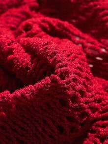 SHEIN Women's Fashionable Sexy Hollow Out Backless Bodysockings, Going Out - Burgundy - View 7