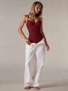 SHEIN BAE Women's Waist Cincher And Shaper With Boning (With Underwire) - Red - View 8