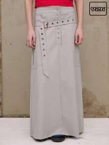 COUREZ 低腰工装长裙，腰带细节，Y2K复古风