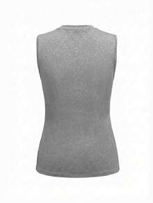 EMERY ROSE Women's Casual Basic Sleeveless Top - Grey - View 2