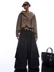 LYSMO Bộ sưu tập 2025: Áo khoác kaki tối giản mới dành cho nữ, món đồ thiết yếu cho mùa Giáng sinh, trang phục mùa thu/đông thoải mái. - Màu Khaki - Xem 3