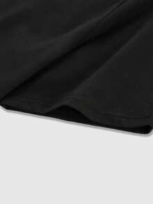 ROMWE MEN Áo thun nam cổ tròn tay ngắn in họa tiết Gothic, kiểu dáng thường ngày, đa năng. - màu đen - Xem 3