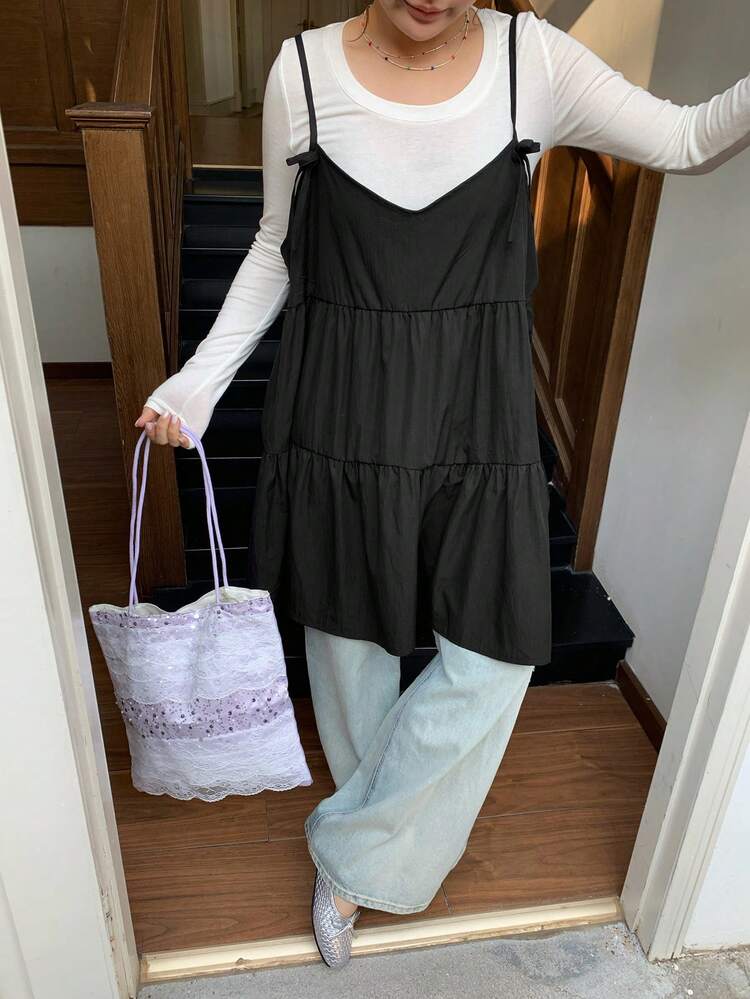 Dazy Plus Plaid Pattern Casual Christmas & New Year Loose A-Line Camisole And Tank Top, Versatile