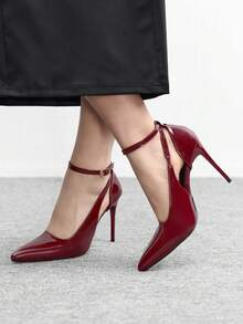 CUCCOO BIZCHIC Salto Alto Fashionável com Fivela e Bico Fino, Versátil para Uso Diário