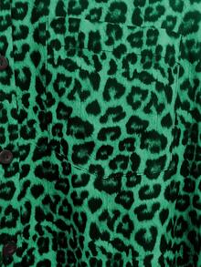 Franclia Camisa holgada de manga larga casual para mujer, con estampado de leopardo, sencilla y versátil para uso diario, otoño/invierno - Verde - Ver 5