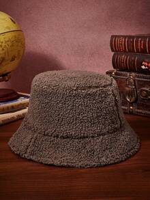 HARRY POTTER X SHEIN 1pc Cartoon Embroidered Plush Bucket Hat, Fashionable Suitable For Cycling, Great Gift Choice - A - View 2