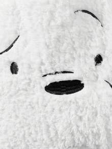 We Bare Bears X SHEIN 可爱的卡通毛绒手提袋 - 白色 - 查看 3