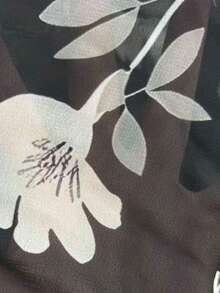 Balvessa 女士透视印花针织紧身迷你连衣裙 - 黑色 - 查看 5