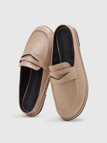 CUCCOO BIZCHIC Burgundy Buckle Minimalist Round Toe Flat Shoes, Elegant, Casual, Comfortable, Slip-On, Suitable For Work, Commute, Formal Occasions, Lightweight, Fashionable, Versatile Valentine's Day - Khaki - View 10