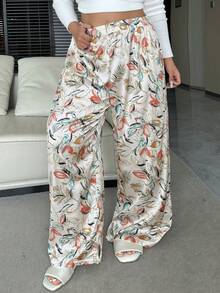 Dazy Plus 印花弹力腰长款雪纺睡裤，家居服 - 彩色 - 查看 6