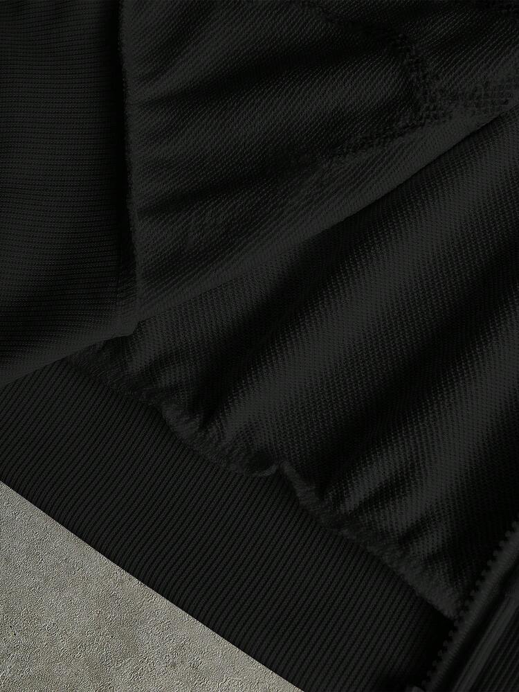 Manfinity Roghcode Manfinity Streetrush sweat-shirt à capuche zippé noir style de rue sombre pour hommes, sweat-shirt aux esthétiques gothiques de rock de rue, convient pour les festivals de musique et le quotidien. Un excellent cadeau pour les petits amis ou les maris, sweat-shirt zippé Y2k, automne - Noir - Voir 7