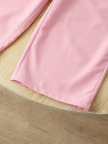 Elladie kids Young Girls Ruffle Layered Casual Long Pants, Suitable For Vacation, Summer - Pink - View 6