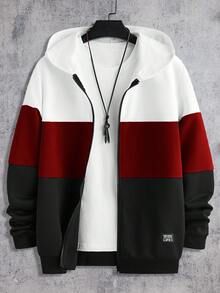 EASEVO 男士休闲撞色连帽衫和裤子套装 - 彩色 - 查看 7