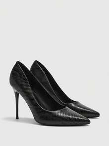 CUCCOO BIZCHIC Giày cao gót mũi nhọn đa năng mới dành cho nữ, thích hợp cho ngày Valentine. - Than chì đen - Xem 7