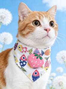 PETSIN 1 可爱宠物项圈；宠物针织项圈；猫咪围兜；狗狗围裙；宠物配饰；宠物用品 - 彩色 - 查看 6