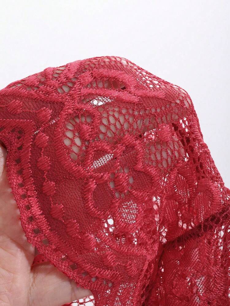 Lace Sheer Deep V Backless Sexy Bodysuit For Going Out Lingerie For Women