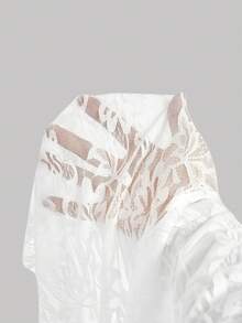 SHEIN MOD Chân váy ren phối bèo nhún thời trang đa năng dành cho nữ, thanh lịch cho tiệc tùng, câu lạc bộ, buổi hẹn hò gợi cảm, chân váy ren, váy mùa xuân cho nữ, ngày Valentine, váy đi biển, kỳ nghỉ, bữa tối, sinh nhật. - trắng - Xem 6