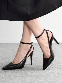 CUCCOO BIZCHIC 新款百搭尖头女式高跟鞋 - 純黑色 - 查看 4
