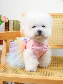 PETSIN 1 Piece Of Cute Pet Clothing, Cat/Dog Universal Dress, With Three-Dimensional Rabbit Ears And Princess Style Cake Skirt - Pink - View 9